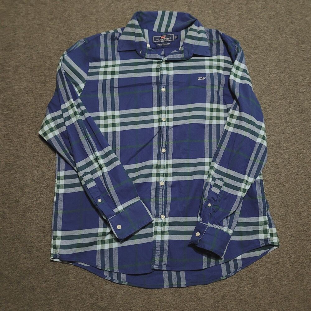 Vineyard Vines XL Slim Fit Whale Shirt longsleeve plaid stripe collar button